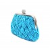 Evening Bag - Sophisticated Woven Satin Evening Clutch with Jeweled Ball Clasp - BG-AF12601AZ